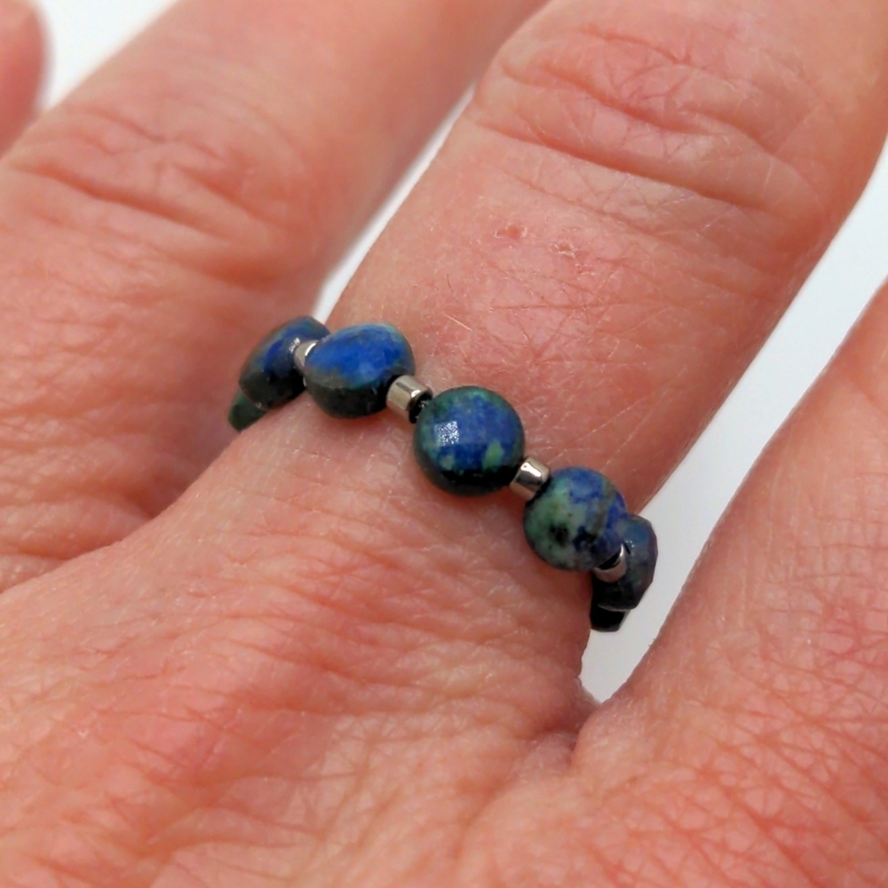 381MIDALANE Blue Gemstone Ring, Genuine Lapis Lazuli